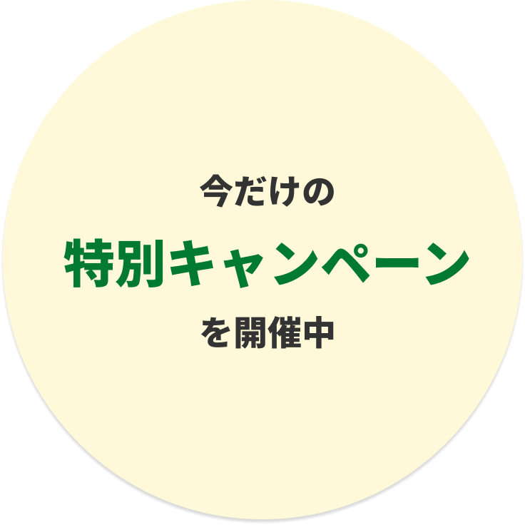 今だけの特別キャンペーンを開催中