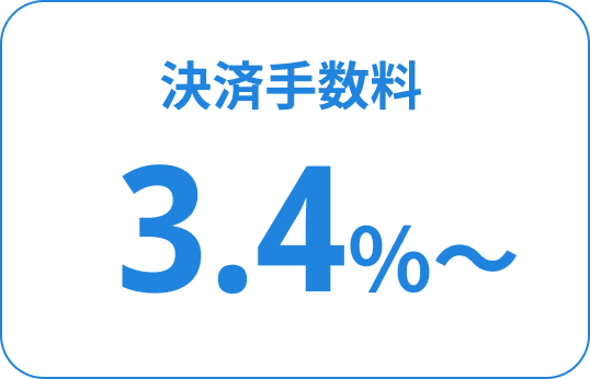 決済手数料3.4％～